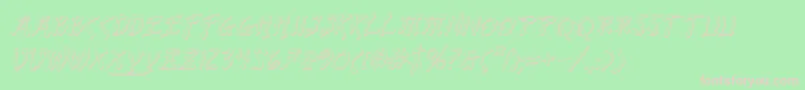 BushidoShadowItalic Font – Pink Fonts on Green Background