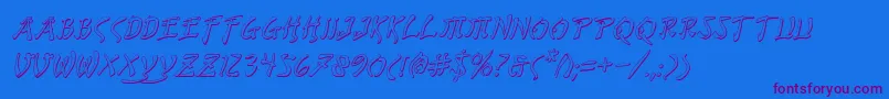 BushidoShadowItalic-fontti – violetit fontit sinisellä taustalla