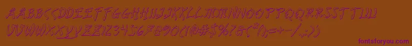 BushidoShadowItalic-Schriftart – Violette Schriften auf braunem Hintergrund