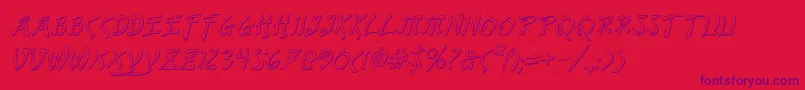 BushidoShadowItalic Font – Purple Fonts on Red Background