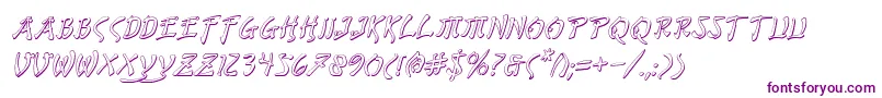 BushidoShadowItalic Font – Purple Fonts on White Background