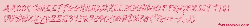 BushidoShadowItalic Font – Red Fonts on Pink Background