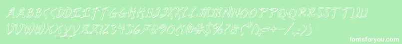 BushidoShadowItalic Font – White Fonts on Green Background