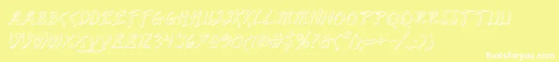 BushidoShadowItalic Font – White Fonts on Yellow Background