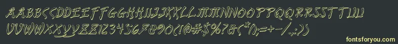 BushidoShadowItalic-fontti – keltaiset fontit mustalla taustalla