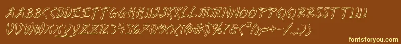 BushidoShadowItalic Font – Yellow Fonts on Brown Background