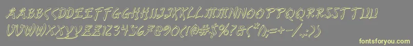BushidoShadowItalic Font – Yellow Fonts on Gray Background