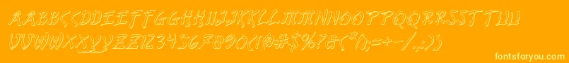 BushidoShadowItalic Font – Yellow Fonts on Orange Background