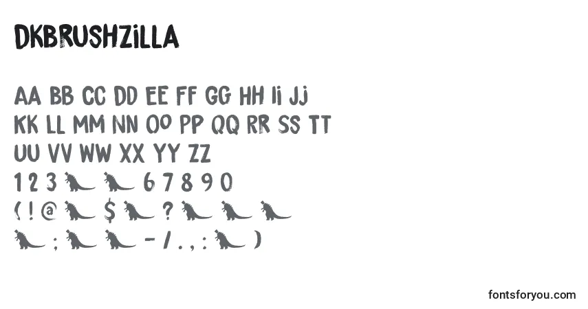Шрифт DkBrushzilla – алфавит, цифры, специальные символы