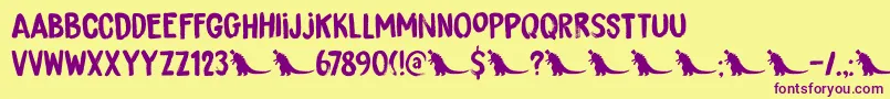 DkBrushzilla Font – Purple Fonts on Yellow Background