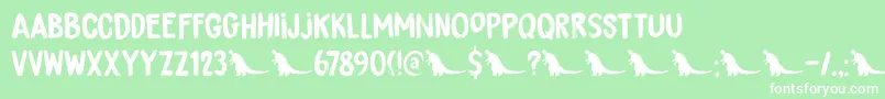 Шрифт DkBrushzilla – белые шрифты на зелёном фоне