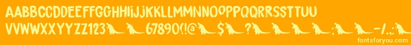 DkBrushzilla Font – Yellow Fonts on Orange Background
