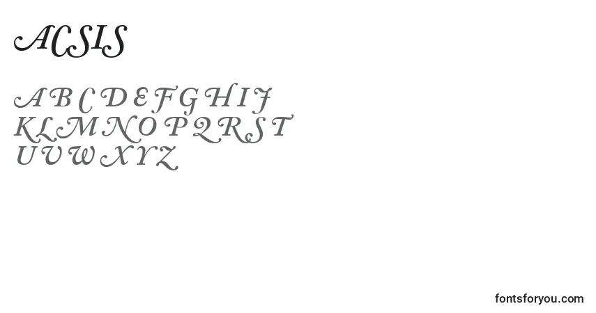 AdobeCaslonSemiboldItalicSwash-fontti – aakkoset, numerot, erikoismerkit