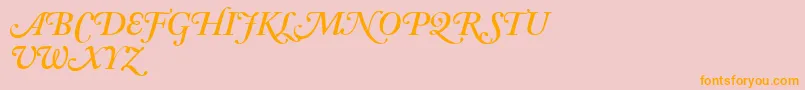 AdobeCaslonSemiboldItalicSwash-Schriftart – Orangefarbene Schriften auf rosa Hintergrund