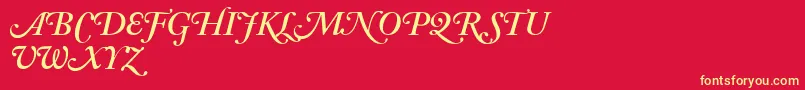 AdobeCaslonSemiboldItalicSwash Font – Yellow Fonts on Red Background