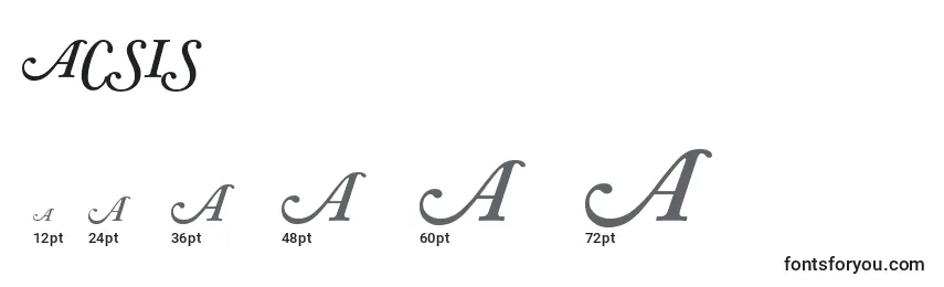 Größen der Schriftart AdobeCaslonSemiboldItalicSwash