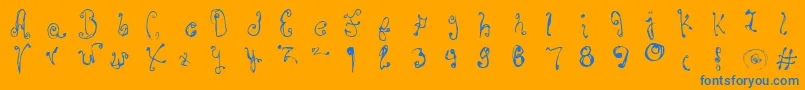 Erika Font – Blue Fonts on Orange Background