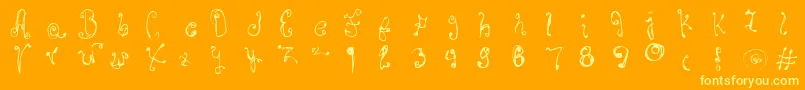 Erika Font – Yellow Fonts on Orange Background
