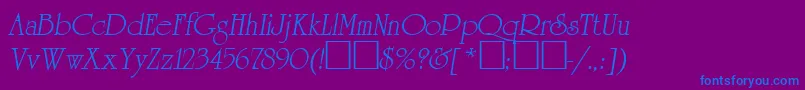 UniversityOblique Font – Blue Fonts on Purple Background