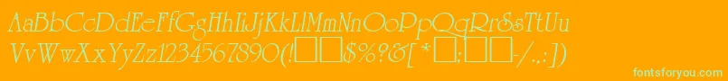 UniversityOblique Font – Green Fonts on Orange Background