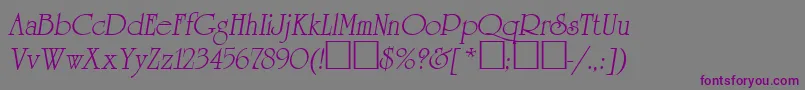 UniversityOblique Font – Purple Fonts on Gray Background