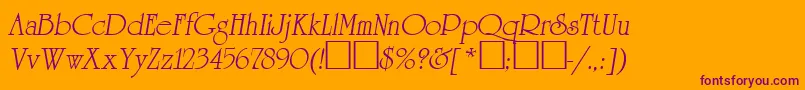 UniversityOblique Font – Purple Fonts on Orange Background