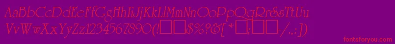 UniversityOblique Font – Red Fonts on Purple Background