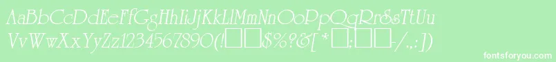 UniversityOblique Font – White Fonts on Green Background