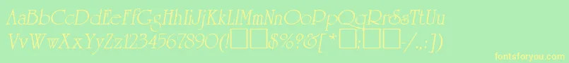 UniversityOblique Font – Yellow Fonts on Green Background