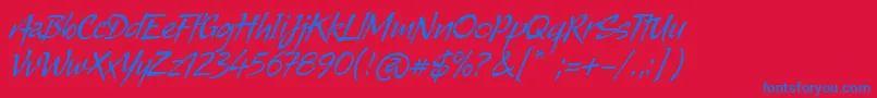 Alma Font – Blue Fonts on Red Background