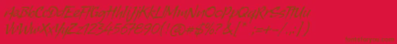 Alma Font – Brown Fonts on Red Background