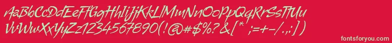Alma Font – Green Fonts on Red Background