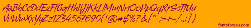 Alma Font – Purple Fonts on Orange Background