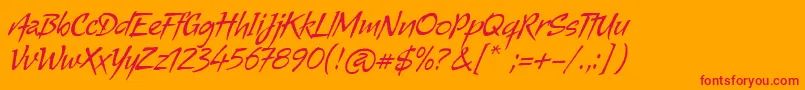 Alma Font – Red Fonts on Orange Background