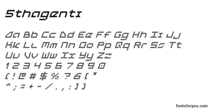 Schriftart 5thagenti – Alphabet, Zahlen, spezielle Symbole