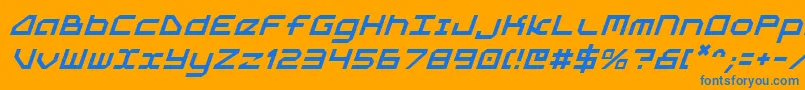 フォント5thagenti – オレンジの背景に青い文字