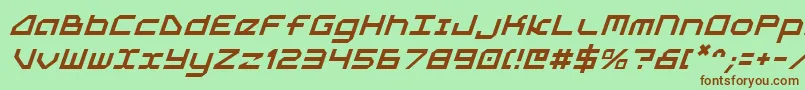 フォント5thagenti – 緑の背景に茶色のフォント