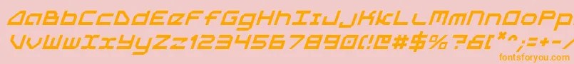 フォント5thagenti – オレンジの文字がピンクの背景にあります。