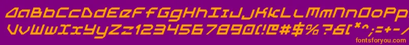 5thagenti-Schriftart – Orangefarbene Schriften auf violettem Hintergrund