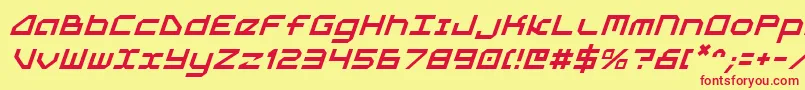 フォント5thagenti – 赤い文字の黄色い背景
