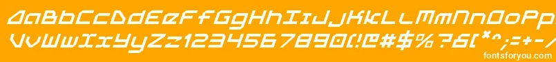 Fonte 5thagenti – fontes brancas em um fundo laranja