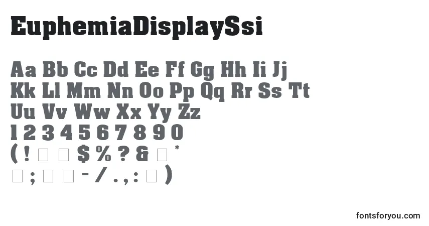 Шрифт EuphemiaDisplaySsi – алфавит, цифры, специальные символы