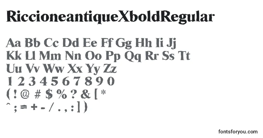 Schriftart RiccioneantiqueXboldRegular – Alphabet, Zahlen, spezielle Symbole