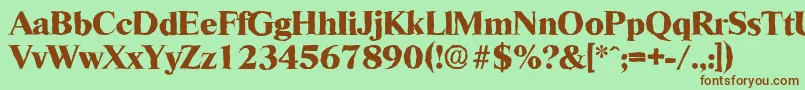 RiccioneantiqueXboldRegular Font – Brown Fonts on Green Background