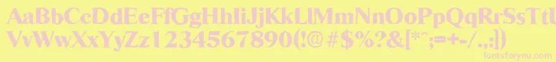 RiccioneantiqueXboldRegular Font – Pink Fonts on Yellow Background