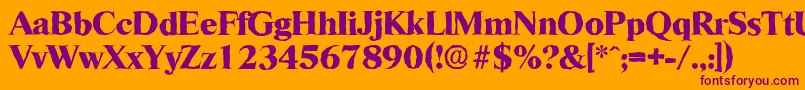 RiccioneantiqueXboldRegular Font – Purple Fonts on Orange Background