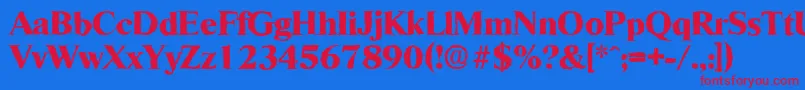 RiccioneantiqueXboldRegular Font – Red Fonts on Blue Background