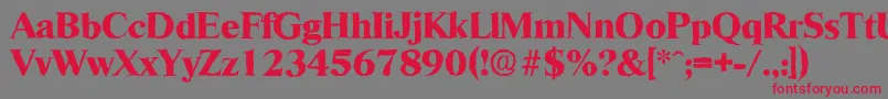 RiccioneantiqueXboldRegular Font – Red Fonts on Gray Background