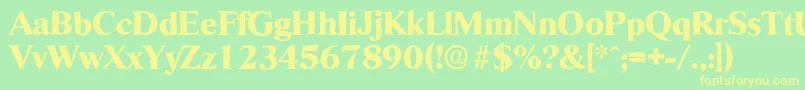 RiccioneantiqueXboldRegular Font – Yellow Fonts on Green Background