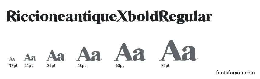 RiccioneantiqueXboldRegular-fontin koot